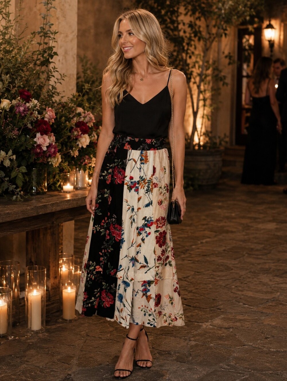 Floral Patchwork Maxi Skirt